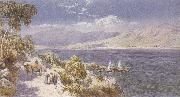 Charles rowbotham Lake como with Bellagio in the Distance (mk37) France oil painting artist